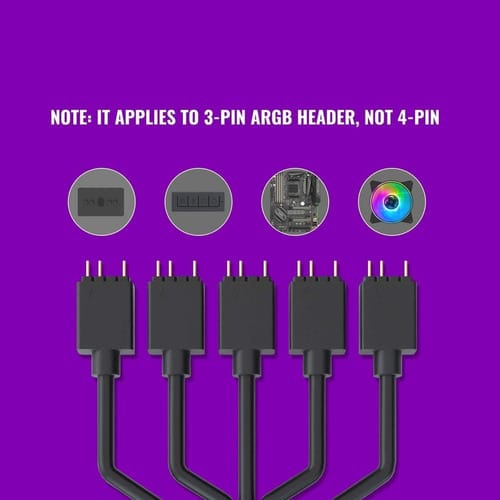 Cable Conector Splitter Argb 1 A 5 Cooler Master 3 Pines 5v - Image 2