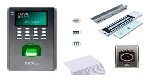 Kit Control Acceso Zkteco Kit-lf20 Boton Tarjeta Iman Puerta - Image 2