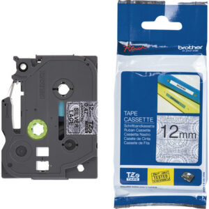 Cinta Brother Tze-mpsl31 De 12 Mm Negra Sobre Plata Encaje