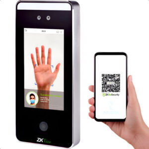 Terminal Biométrica Facial Palma Con Qr Zkteco Speedface-v5l Negro
