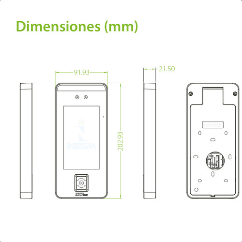 Terminal Biométrica Facial Palma Con Qr Zkteco Speedface-v5l Negro - Image 3