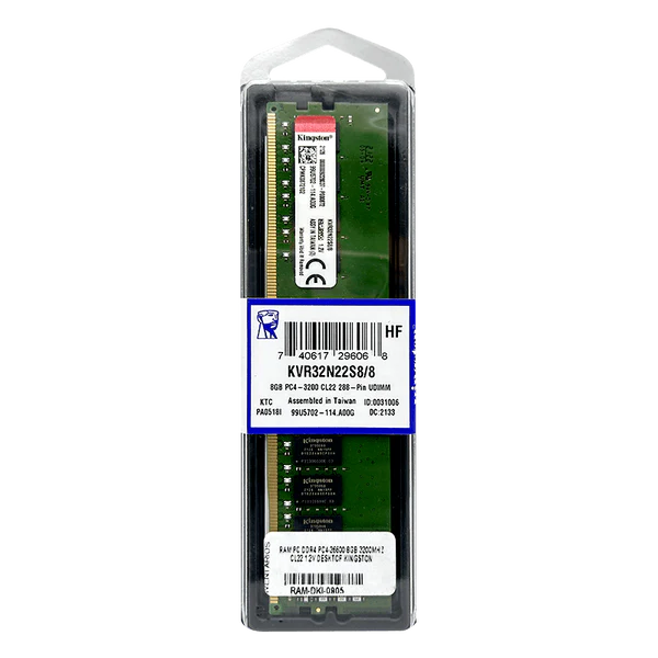 Ram Kingston 8gb 3200mhz ddr4 NON-ECC KVR32N22S8/8
