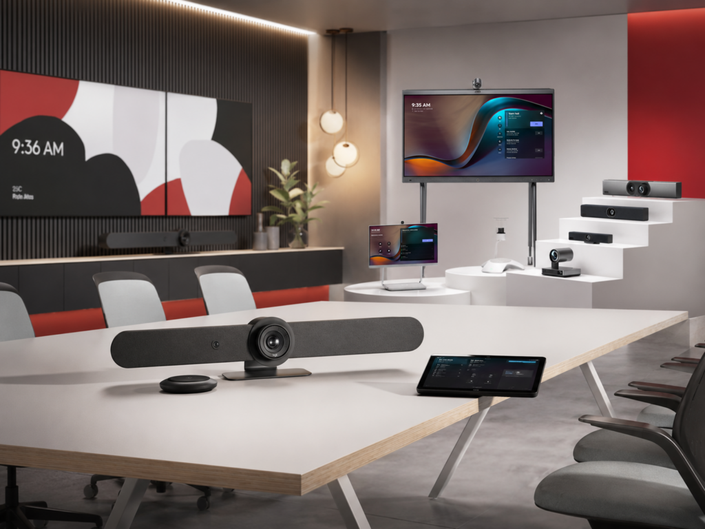 Guía para armar una sala de videoconferencia profesional con cámara, audio, pantalla, micrófonos y equipos adecuados para reuniones claras.