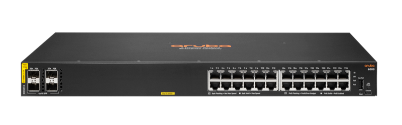 Switch HPE Aruba CX 6000 24 Puertos Gigabit PoE+ 4SFP 370W R8N87A